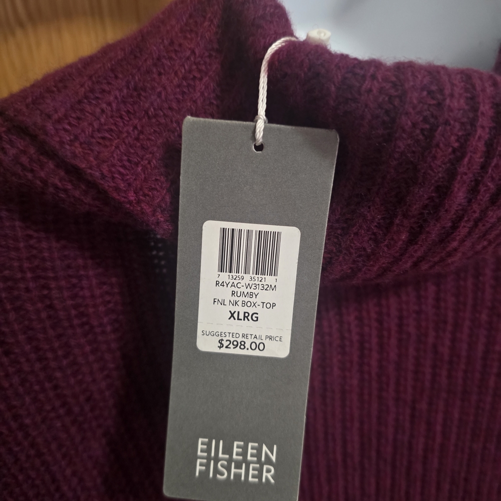 NWT Eileen Fischer Women's Purple Wool Sweater - Picture 6 of 13